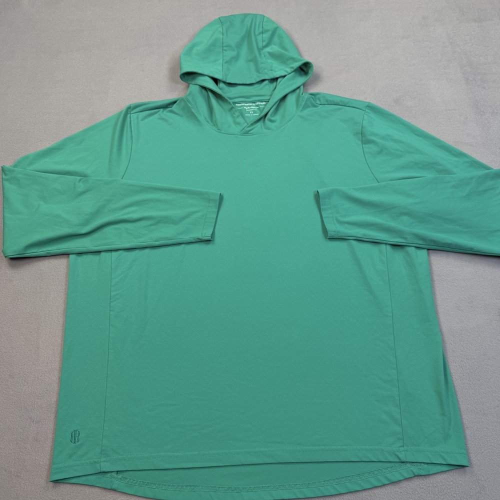 Holderness & Bourne Hooded Shirt Mens XL Green Long Sleeve Golf Top Performance